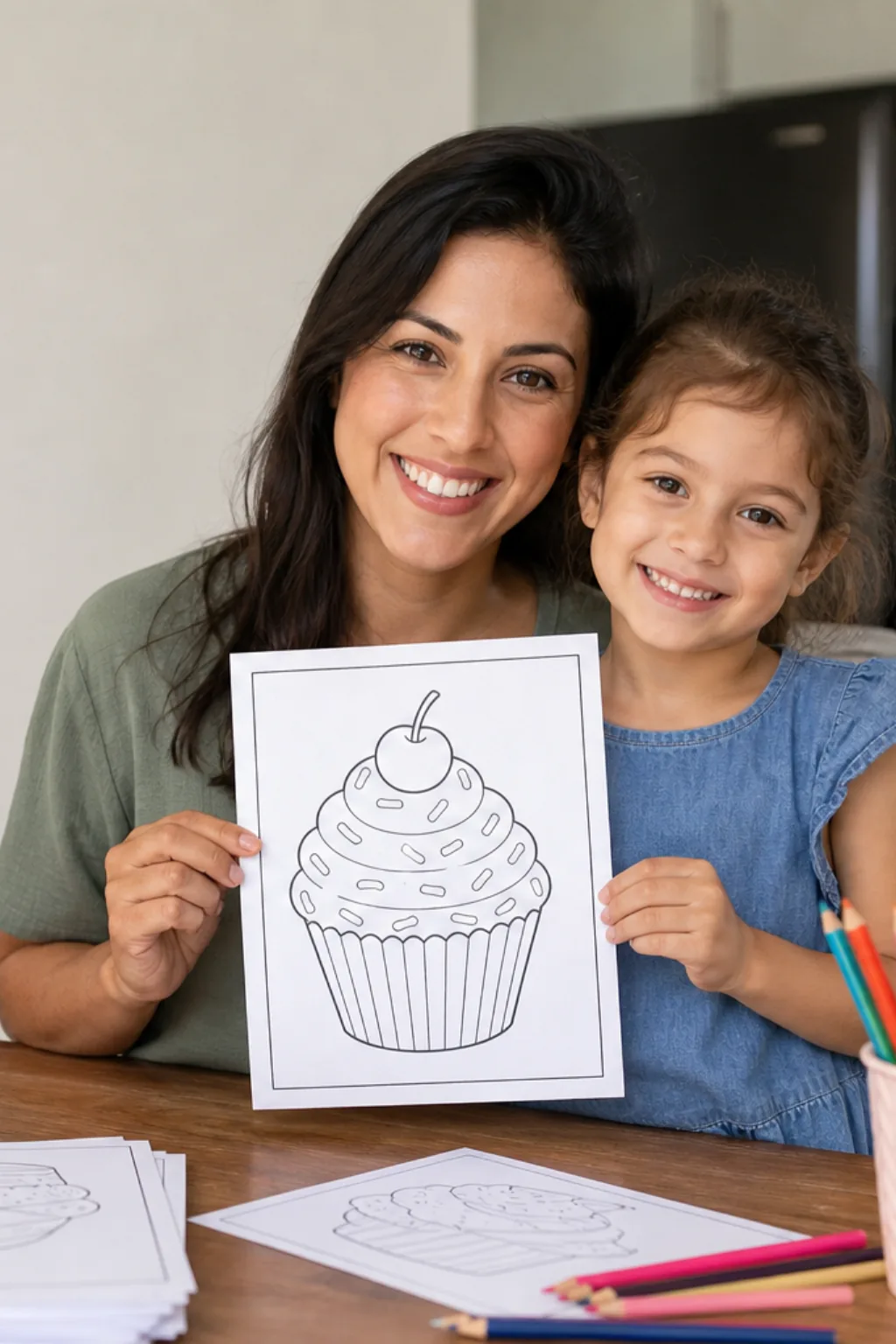 desenhos de cupcake para colorir — exemplo criado na Desenhos pra Colorir