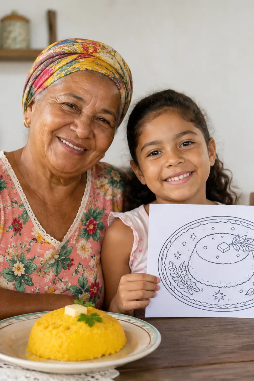 desenhos de cuscuz para colorir — exemplo criado na Desenhos pra Colorir