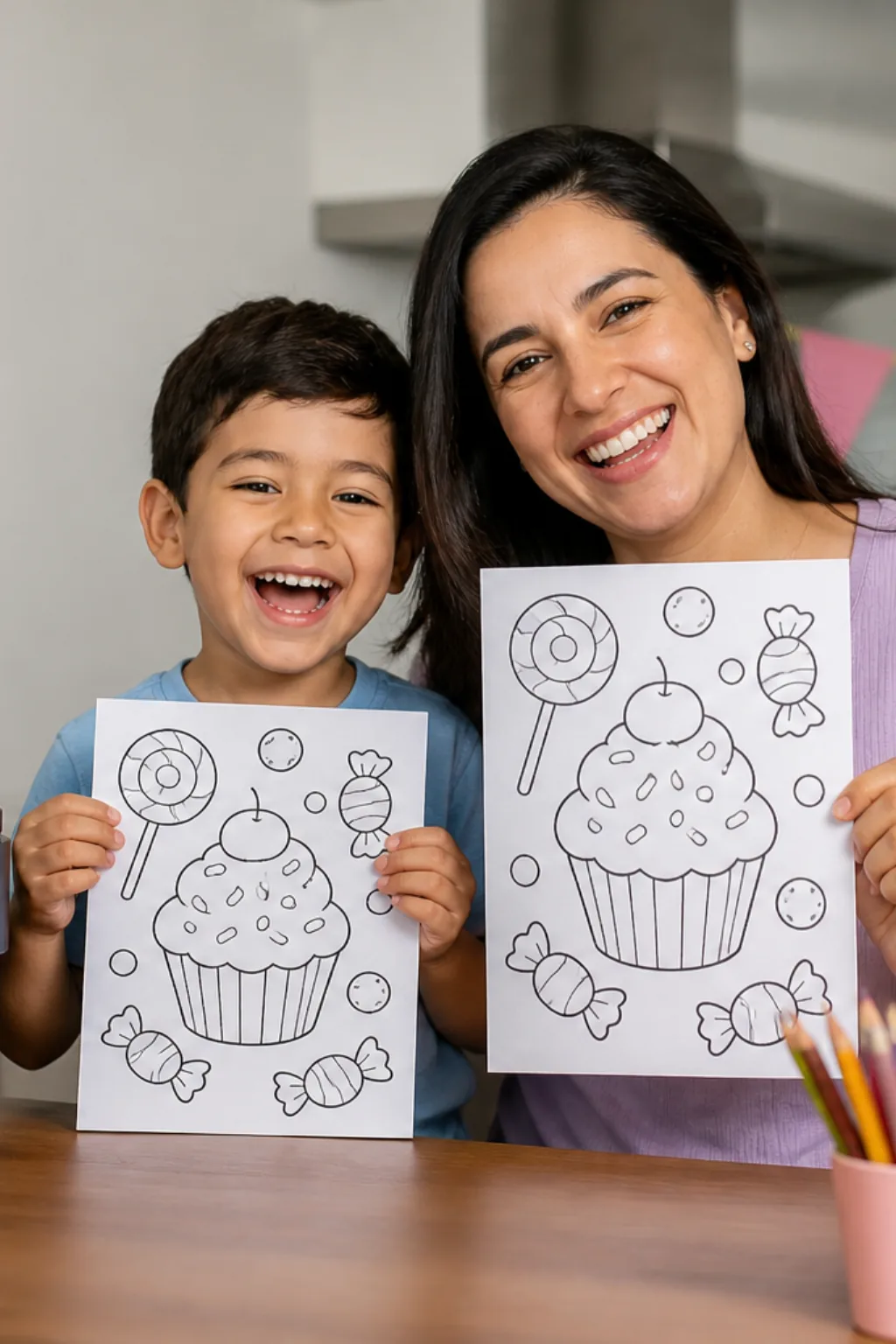 desenhos de doces para colorir — exemplo criado na Desenhos pra Colorir