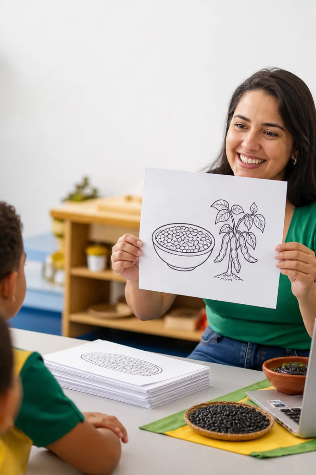 desenhos de feijão para colorir — exemplo criado na Desenhos pra Colorir
