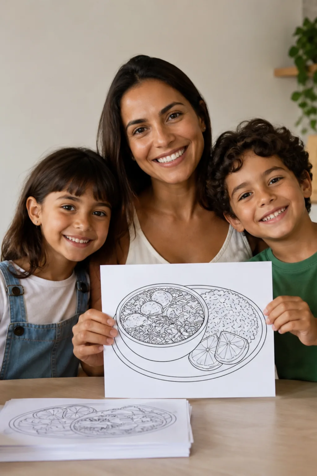 desenhos de feijoada para colorir — exemplo criado na Desenhos pra Colorir