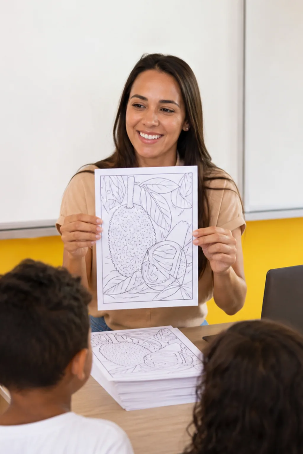 desenho de jaca para colorir — exemplo criado na Desenhos pra Colorir