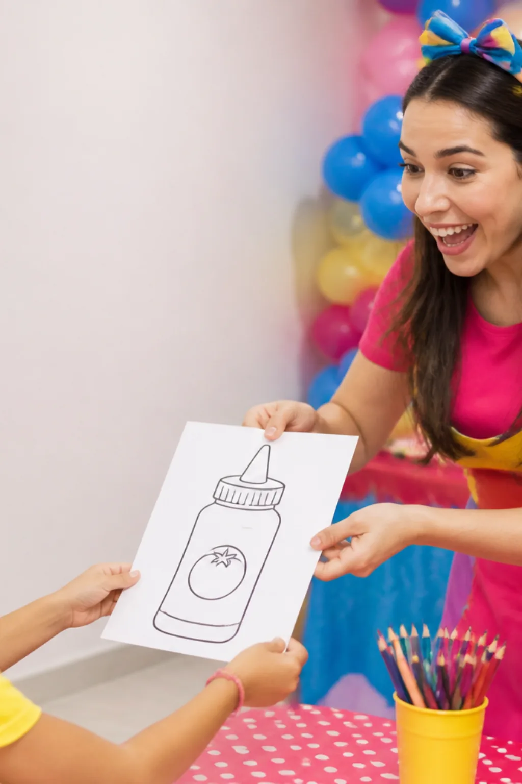 desenho de ketchup para colorir — exemplo criado na Desenhos pra Colorir