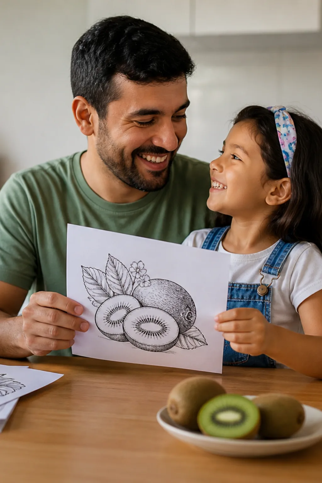 desenhos de kiwi para colorir — exemplo criado na Desenhos pra Colorir