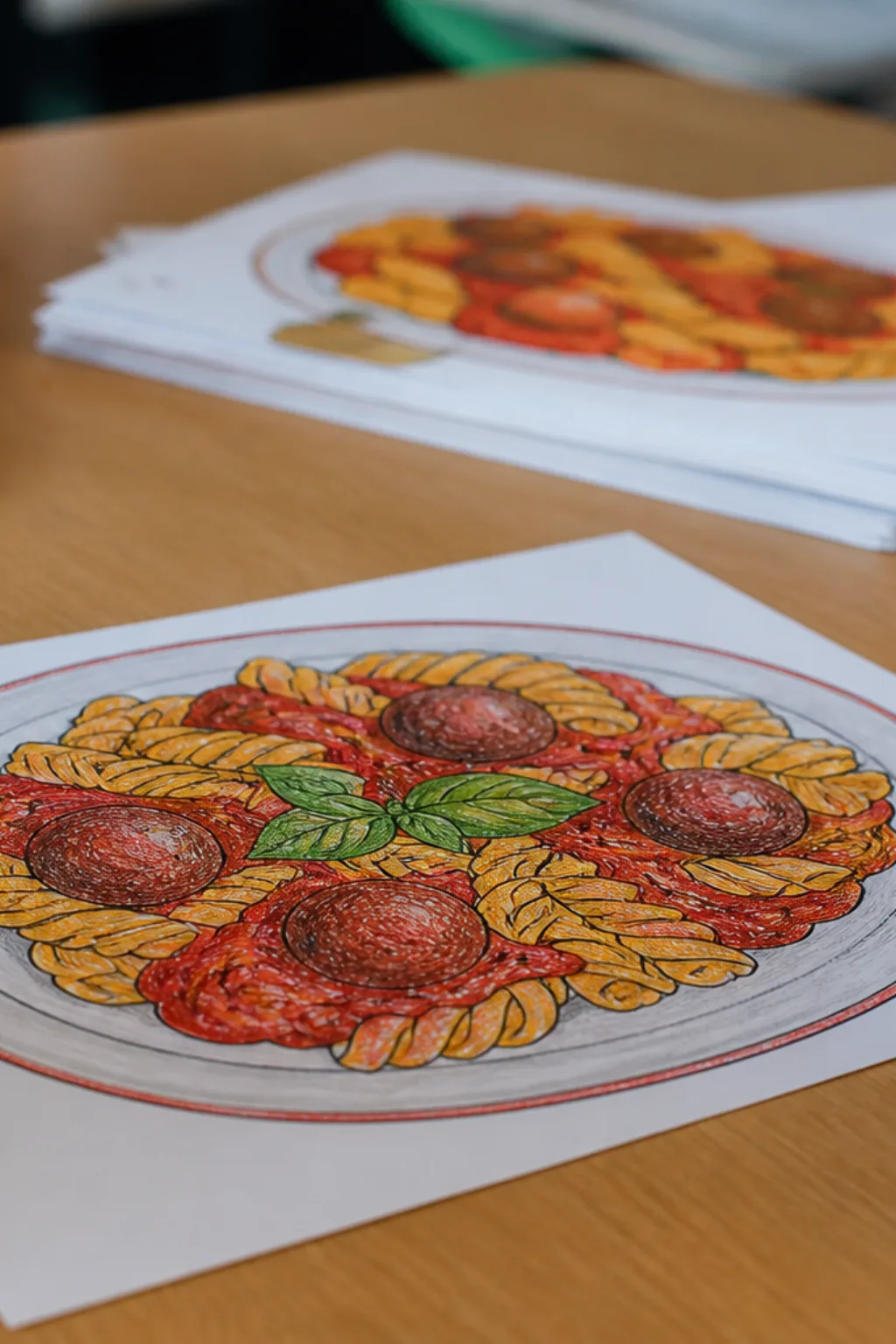 desenhos de macarrão para colorir - 2