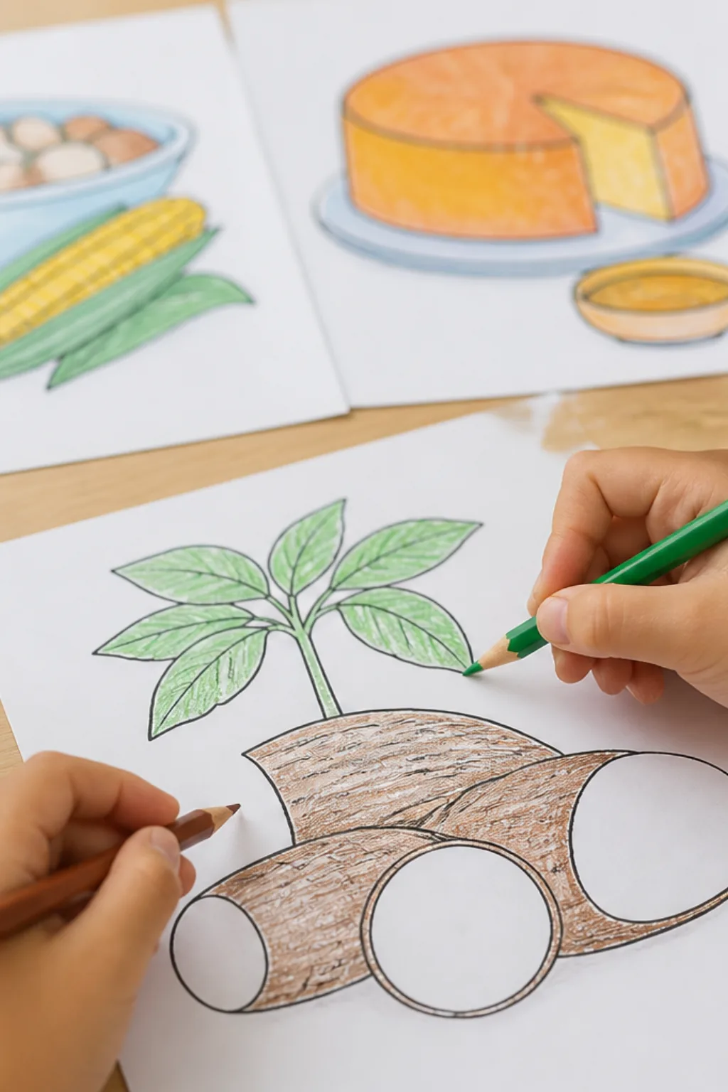 desenhos de mandioca para colorir - 2