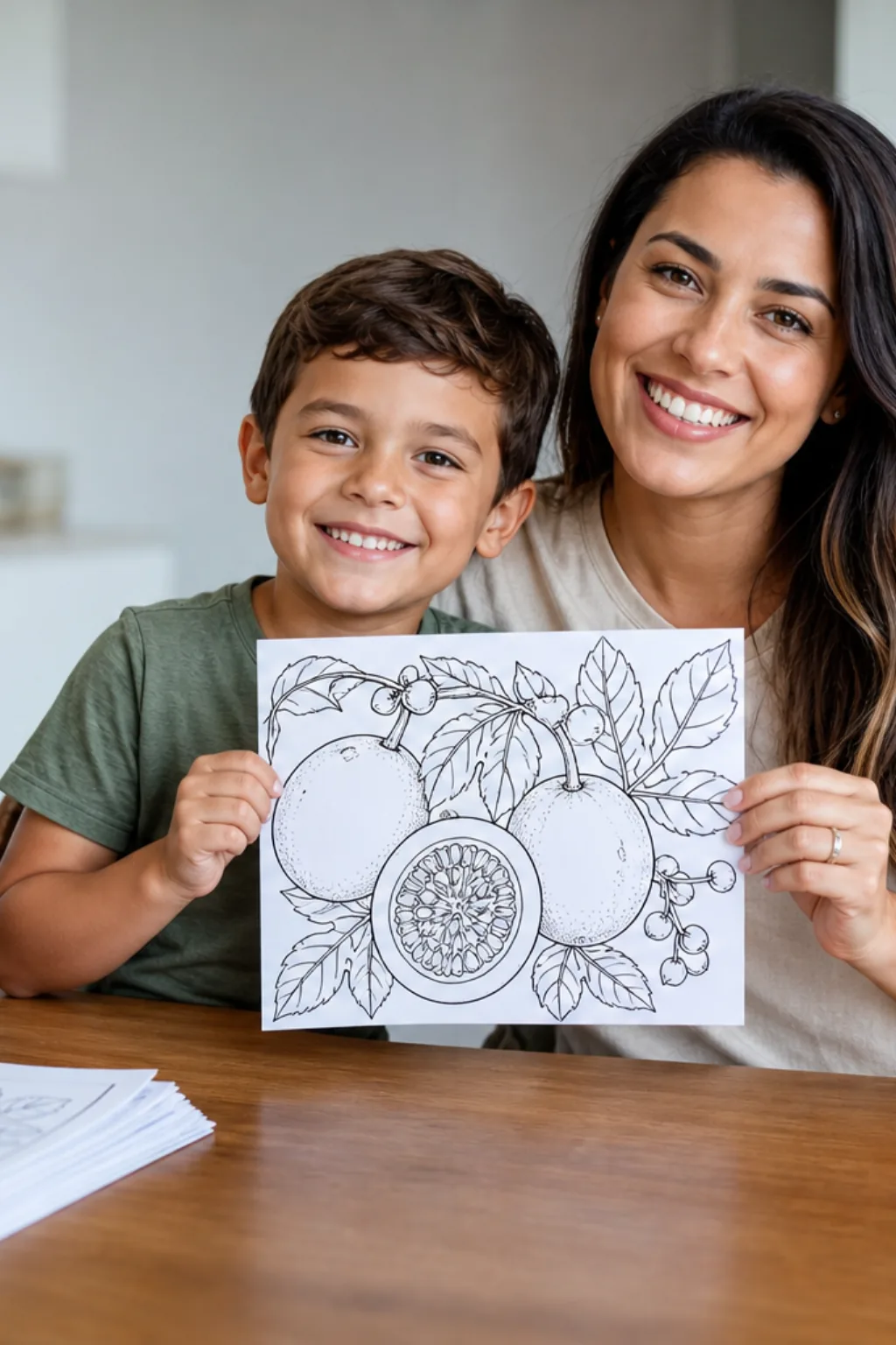 desenhos de maracujá para colorir — exemplo criado na Desenhos pra Colorir