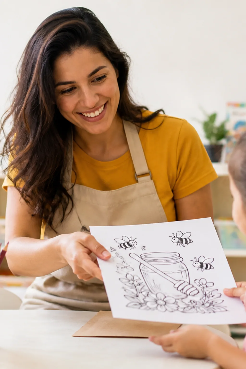 desenhos de mel para colorir — exemplo criado na Desenhos pra Colorir