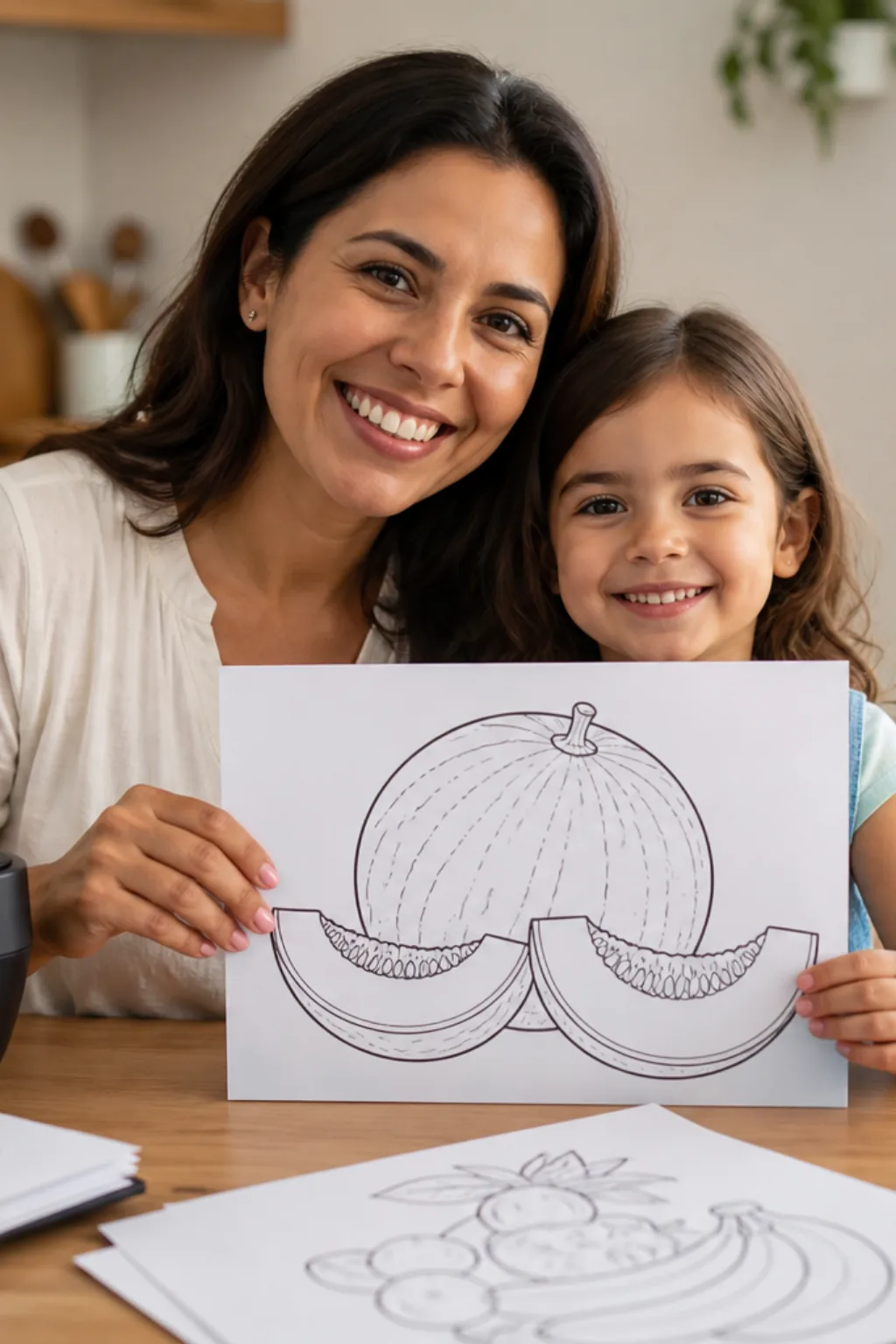 desenhos de melão para colorir — exemplo criado na Desenhos pra Colorir