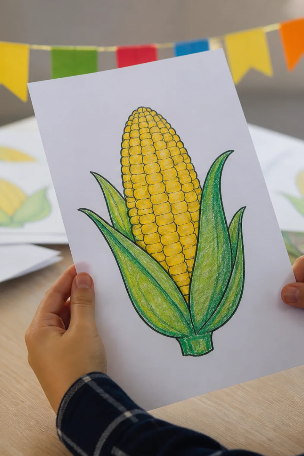 desenhos de milho para colorir - 2