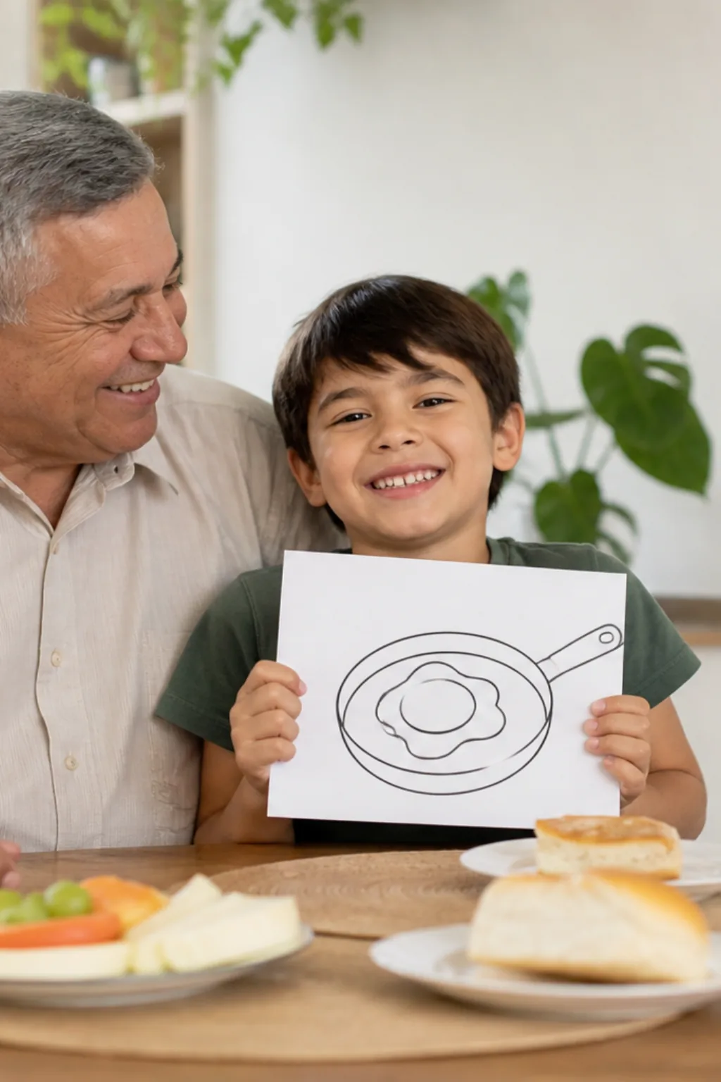 desenhos de ovo frito para colorir — exemplo criado na Desenhos pra Colorir