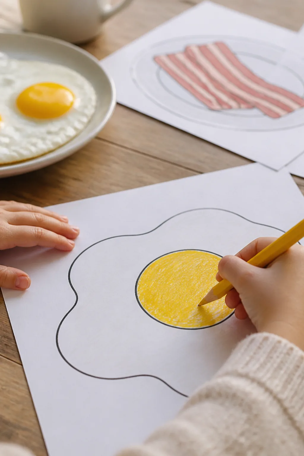 desenhos de ovo frito para colorir - 2