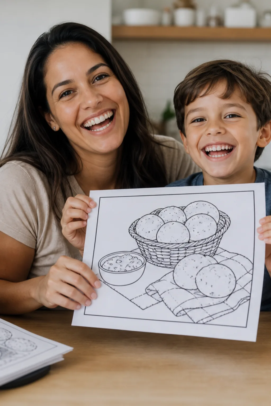 desenho de pão de queijo para colorir — exemplo criado na Desenhos pra Colorir