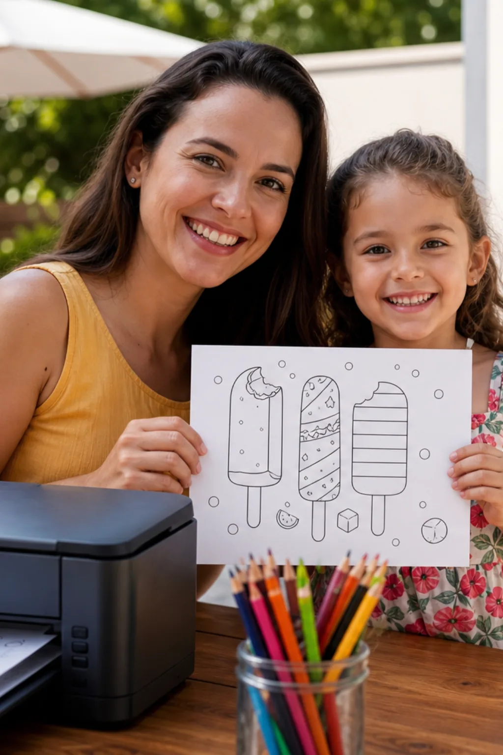 desenhos de picolé para colorir — exemplo criado na Desenhos pra Colorir