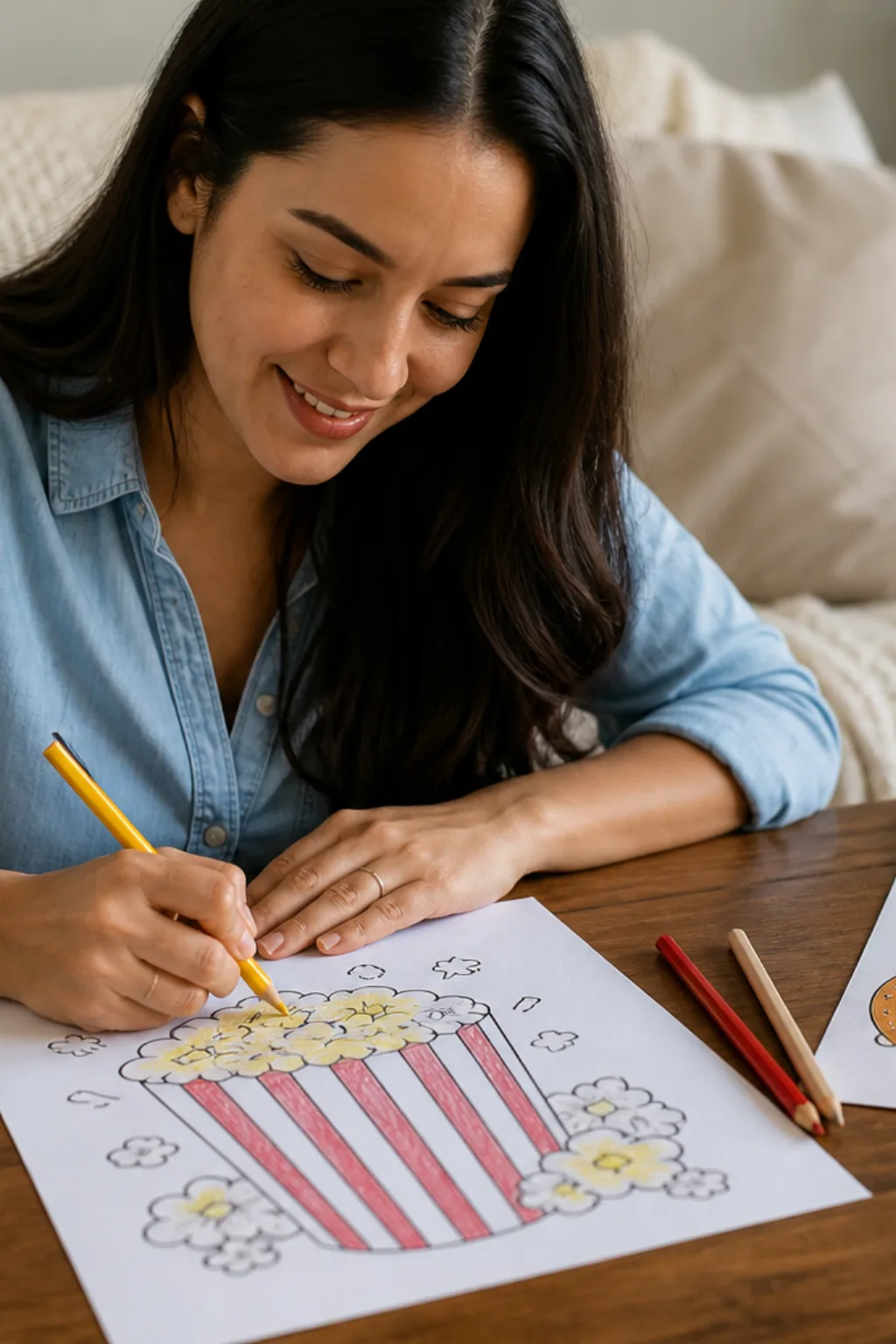 desenhos de pipoca para colorir - 2