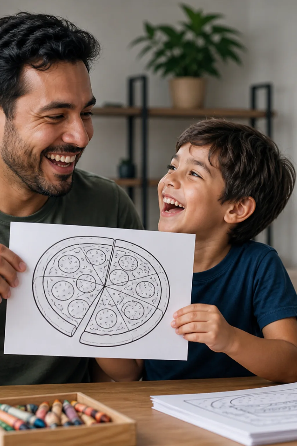 desenhos de pizza para colorir — exemplo criado na Desenhos pra Colorir