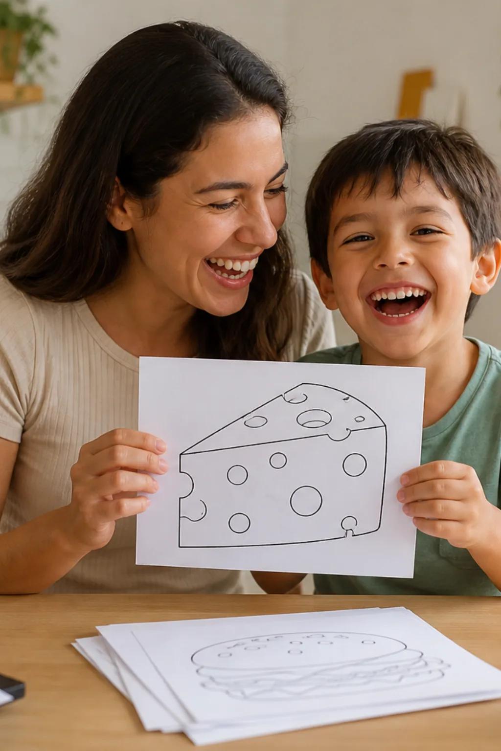 desenhos de queijo para colorir — exemplo criado na Desenhos pra Colorir