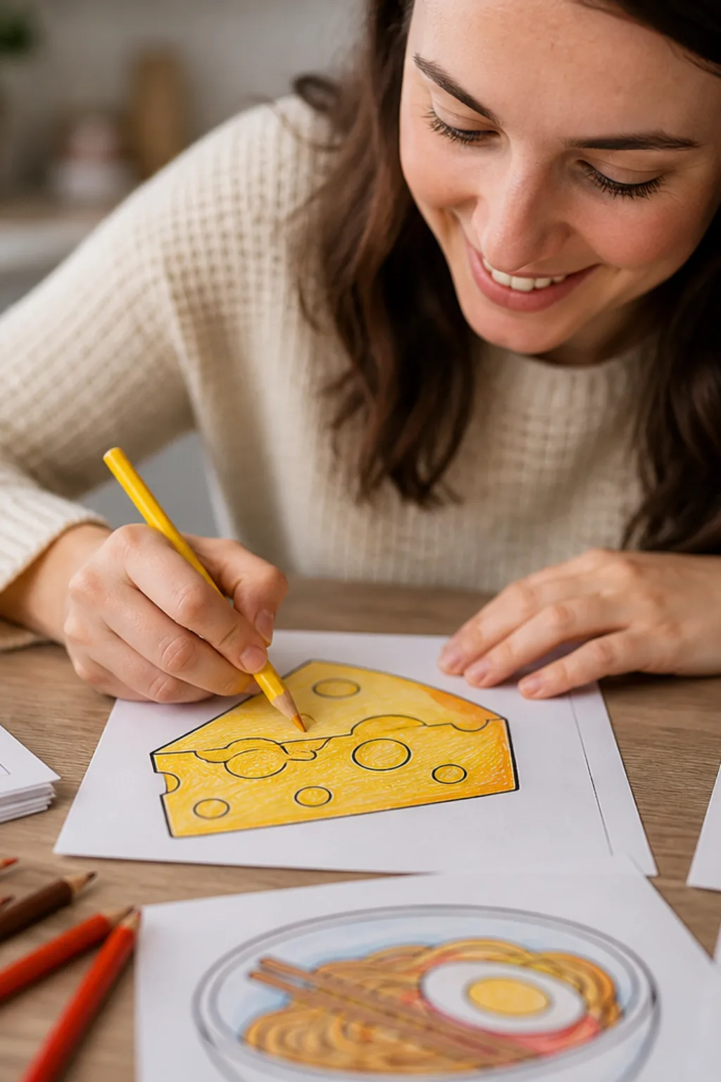 desenhos de queijo para colorir - 2