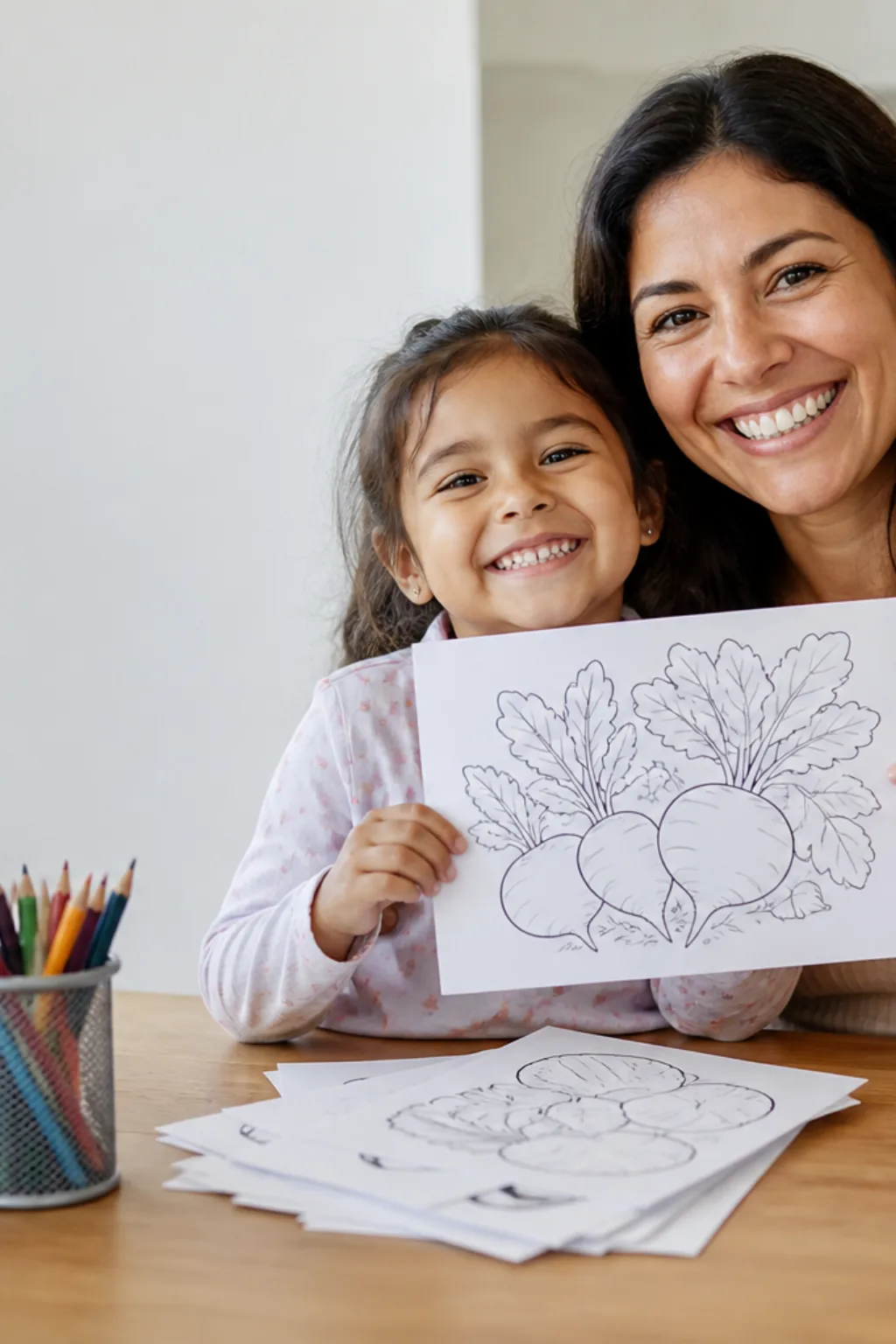 desenhos de rabanete para colorir — exemplo criado na Desenhos pra Colorir