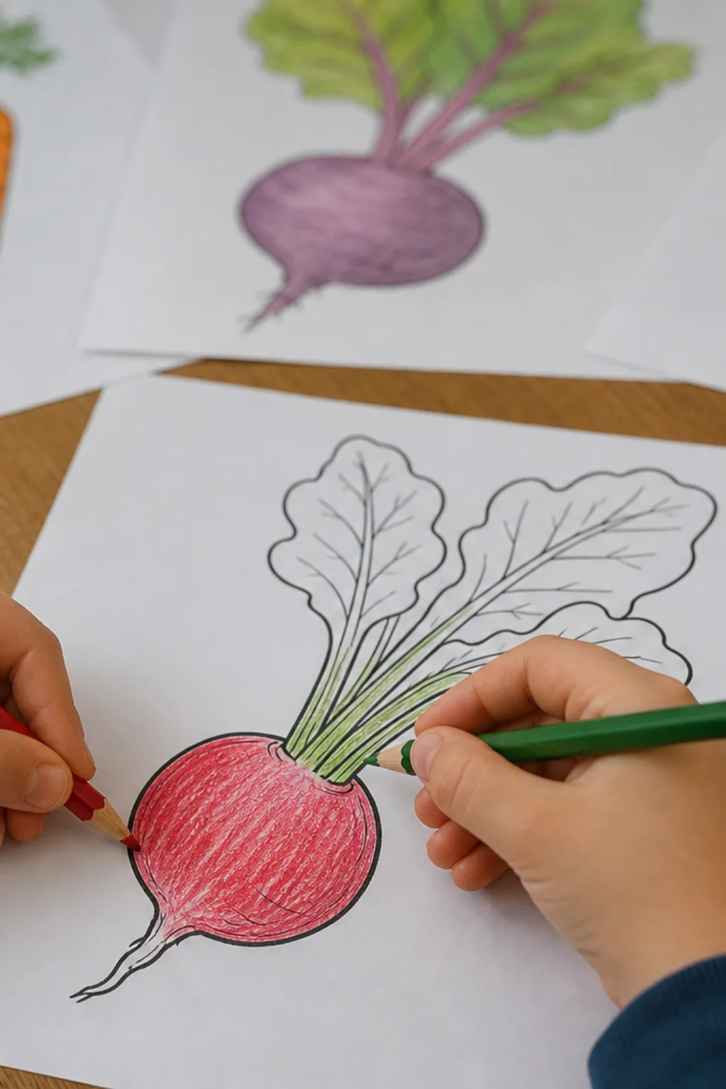 desenhos de rabanete para colorir - 2