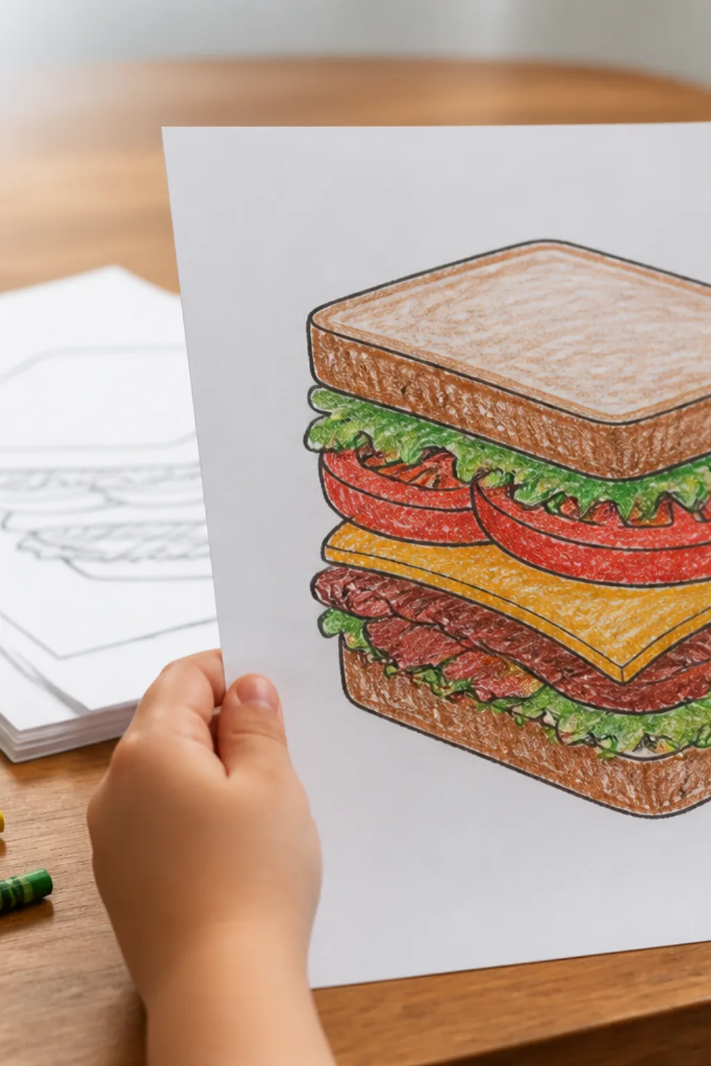 desenho de sanduíche para colorir - 2