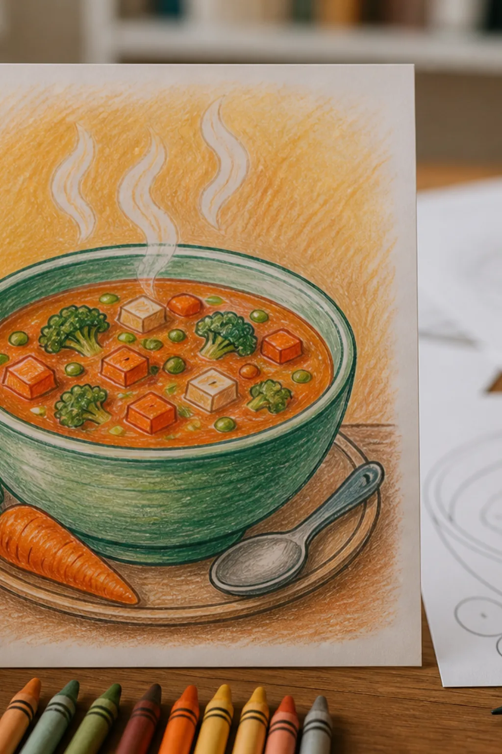 desenho de sopa para colorir - 2