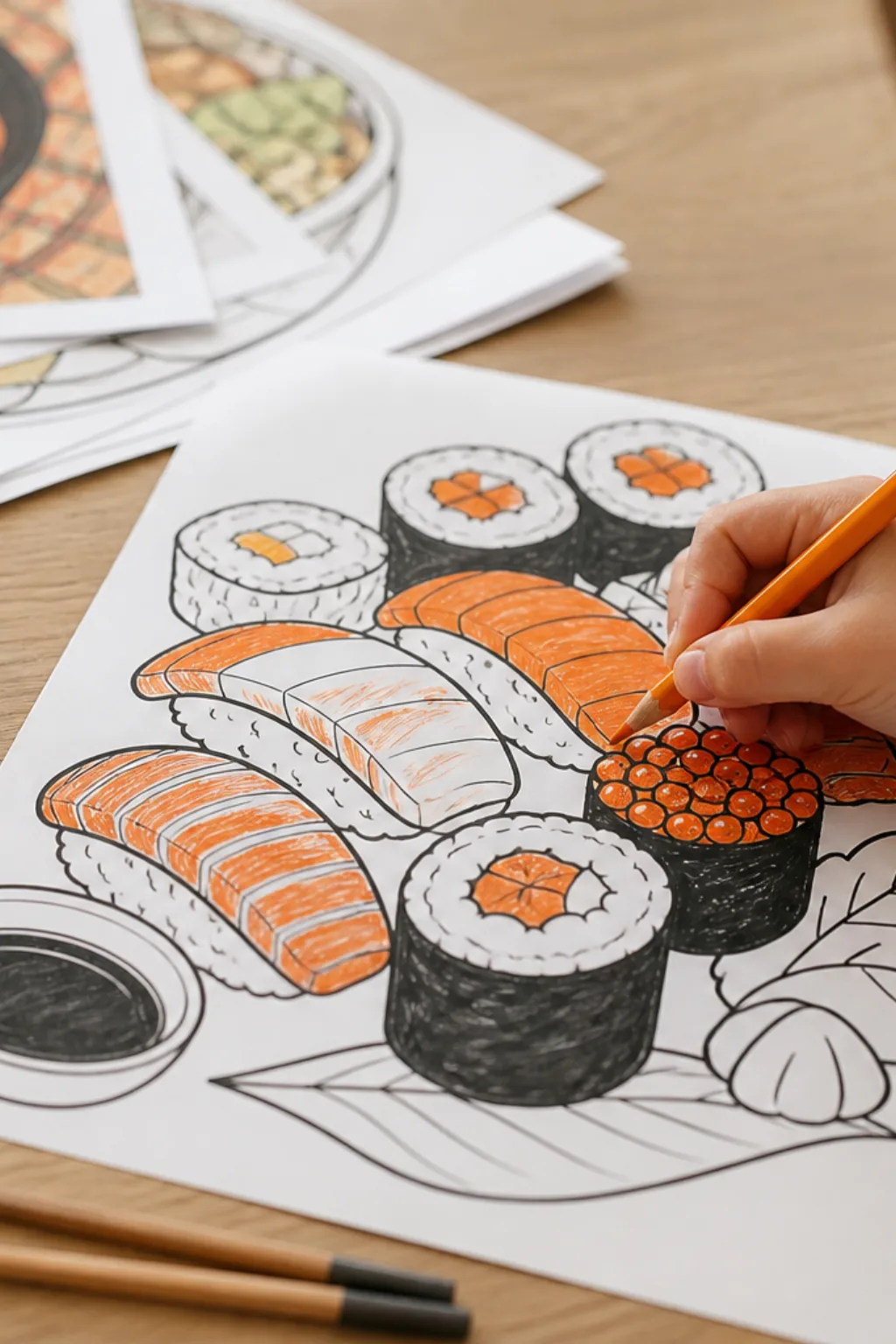 desenhos de sushi para colorir - 2