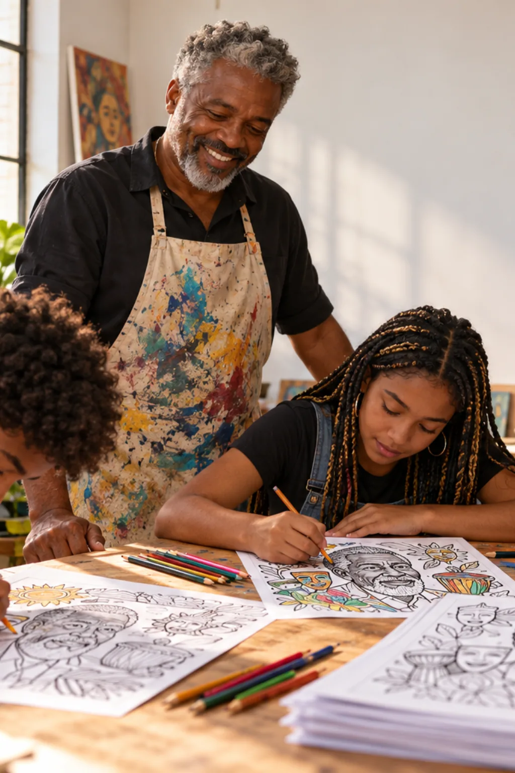 desenhos de Abdias do Nascimento para colorir — exemplo criado na Desenhos pra Colorir