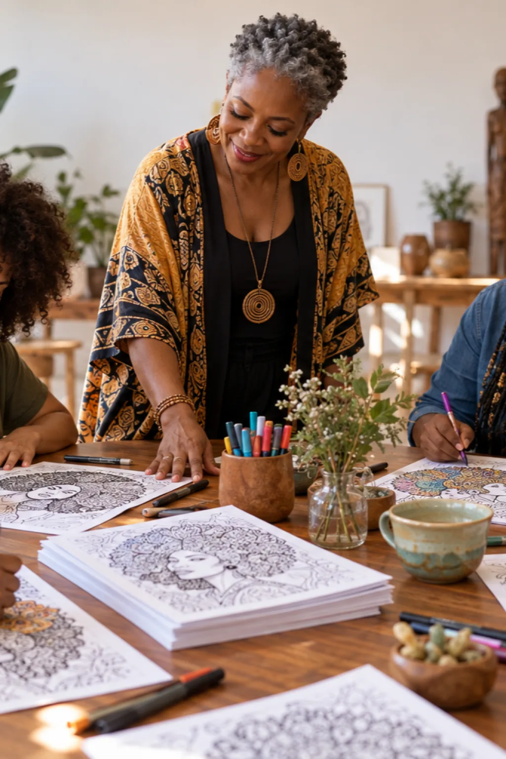 desenhos de Angela Davis para colorir — exemplo criado na Desenhos pra Colorir