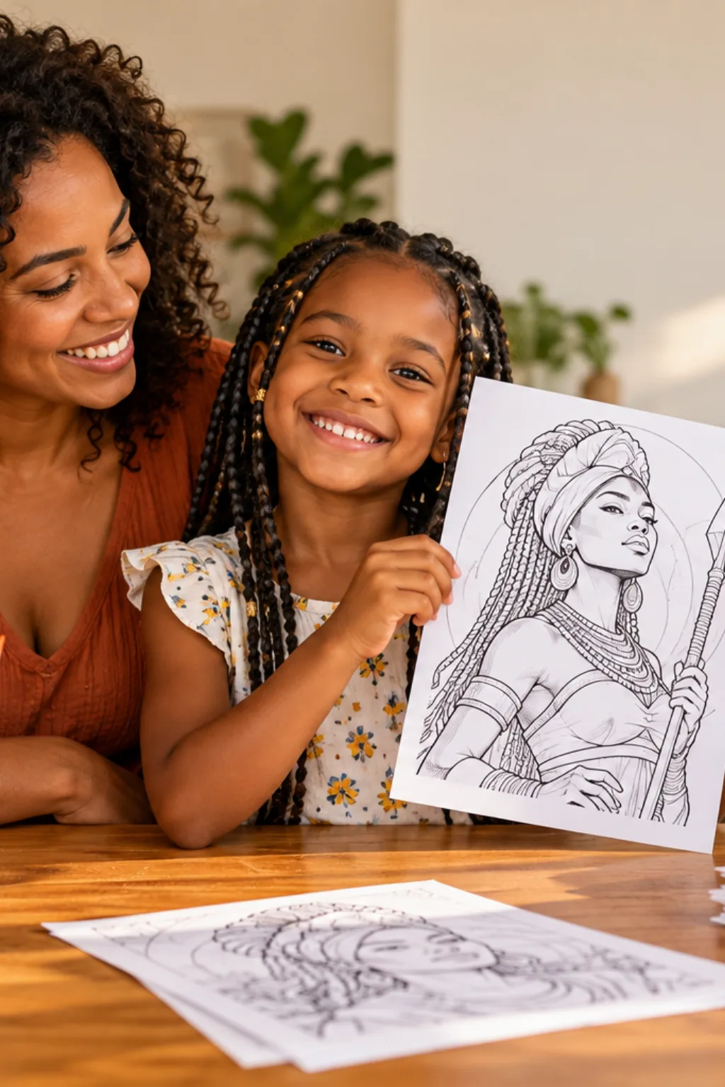 desenhos de Dandara dos Palmares para colorir — exemplo criado na Desenhos pra Colorir
