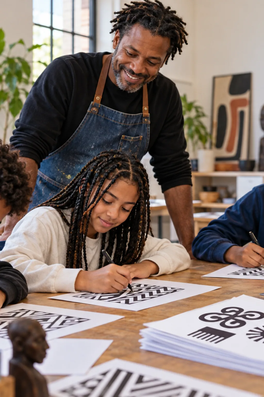 desenhos de grafismos africanos para colorir — exemplo criado na Desenhos pra Colorir