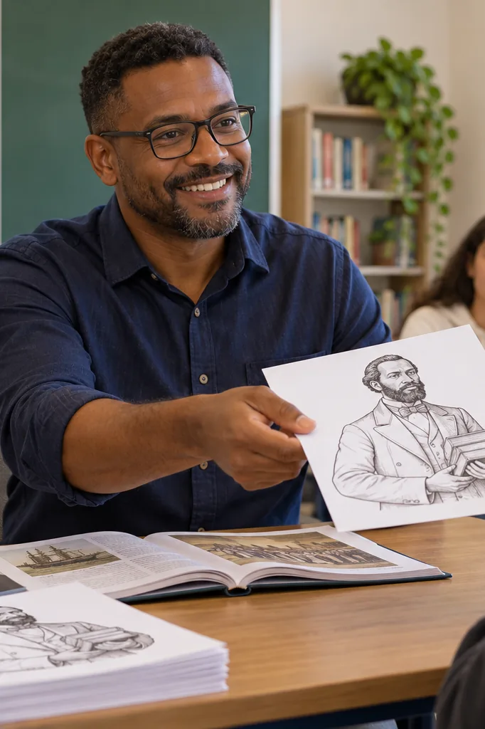 desenhos de Luiz Gama para colorir — exemplo criado na Desenhos pra Colorir