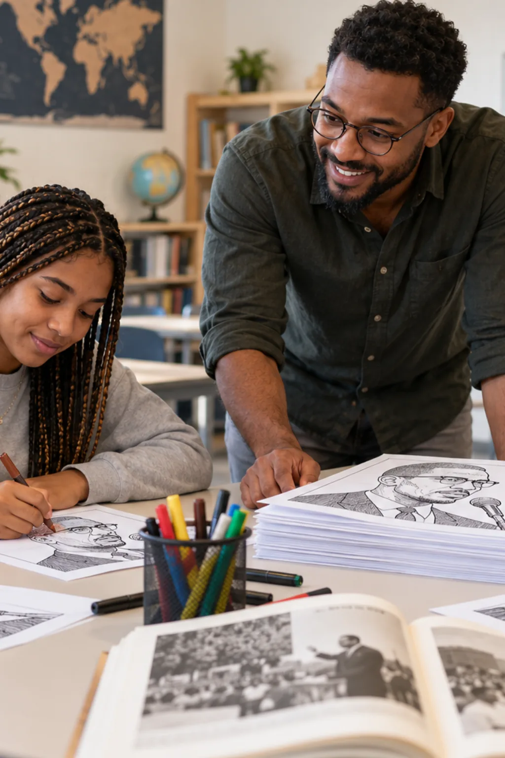 desenhos de Malcolm X para colorir — exemplo criado na Desenhos pra Colorir