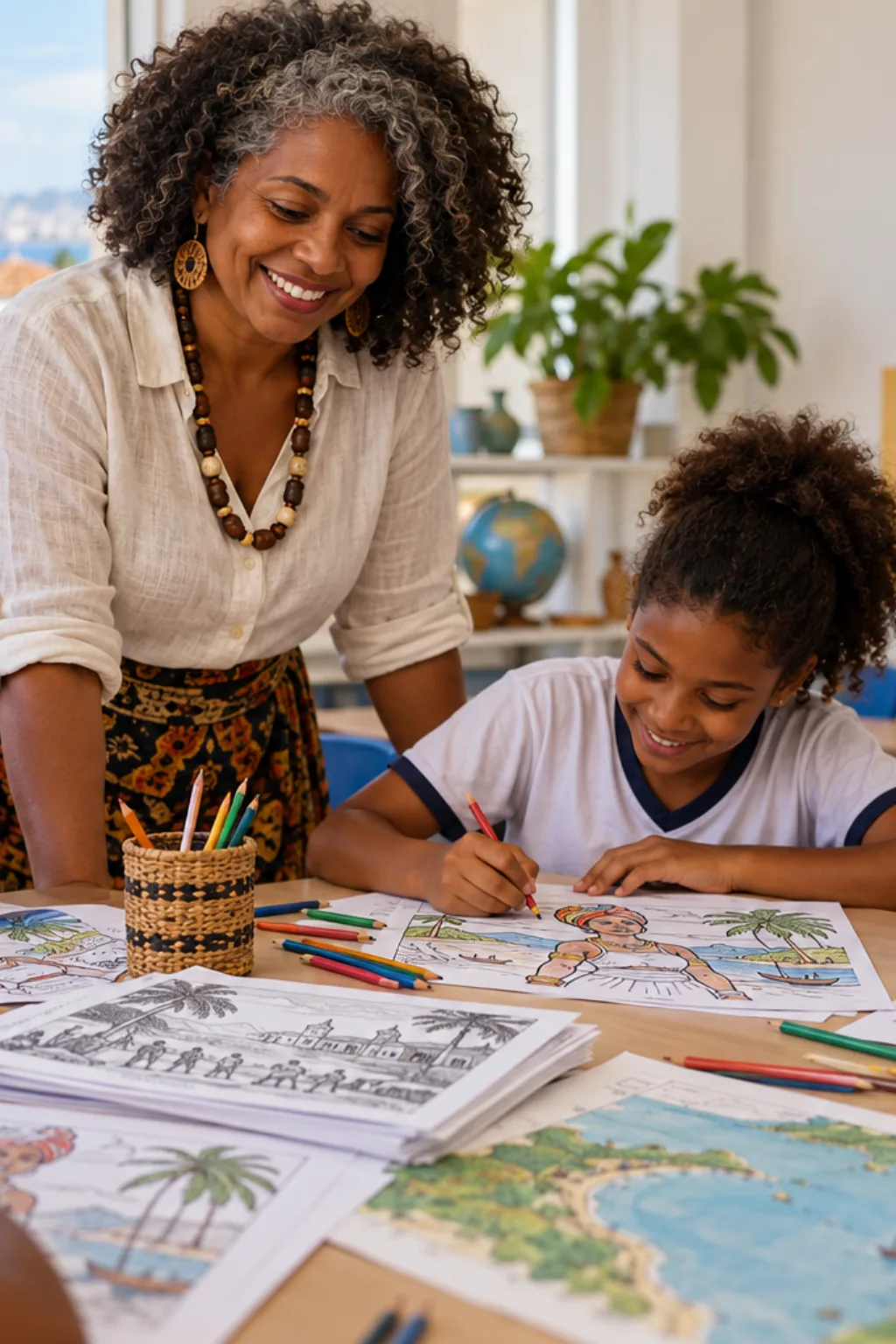 desenhos de Maria Felipa para colorir — exemplo criado na Desenhos pra Colorir