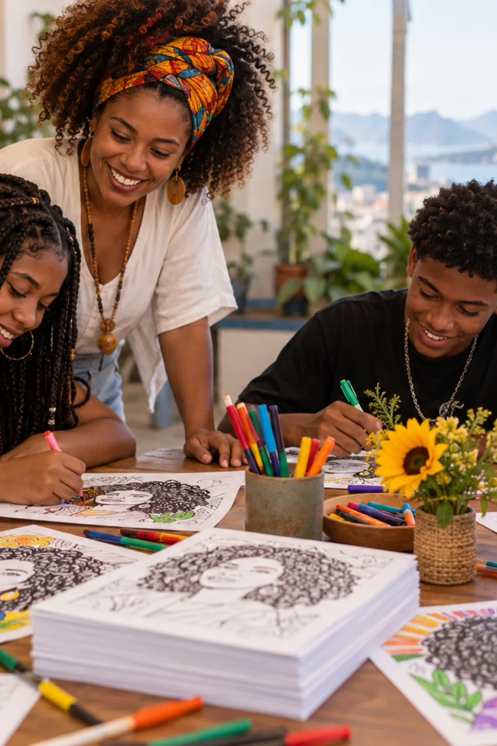 desenhos de Marielle Franco para colorir — exemplo criado na Desenhos pra Colorir