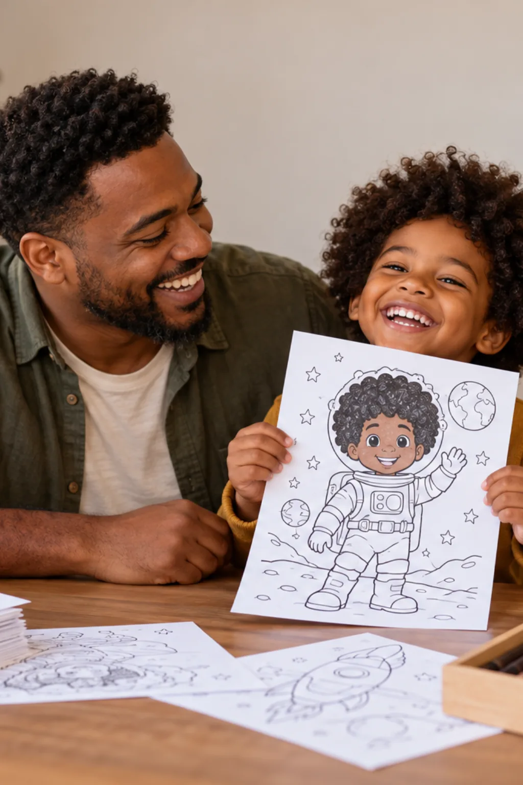 desenhos de meninos negros para colorir — exemplo criado na Desenhos pra Colorir