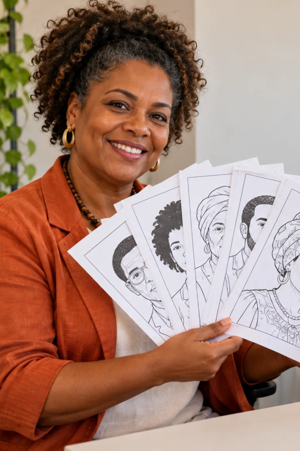 desenhos do Mês da História Negra para colorir — exemplo criado na Desenhos pra Colorir