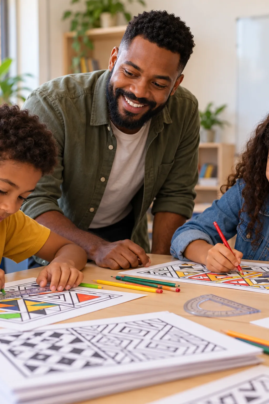 desenhos de mosaicos africanos para colorir — exemplo criado na Desenhos pra Colorir