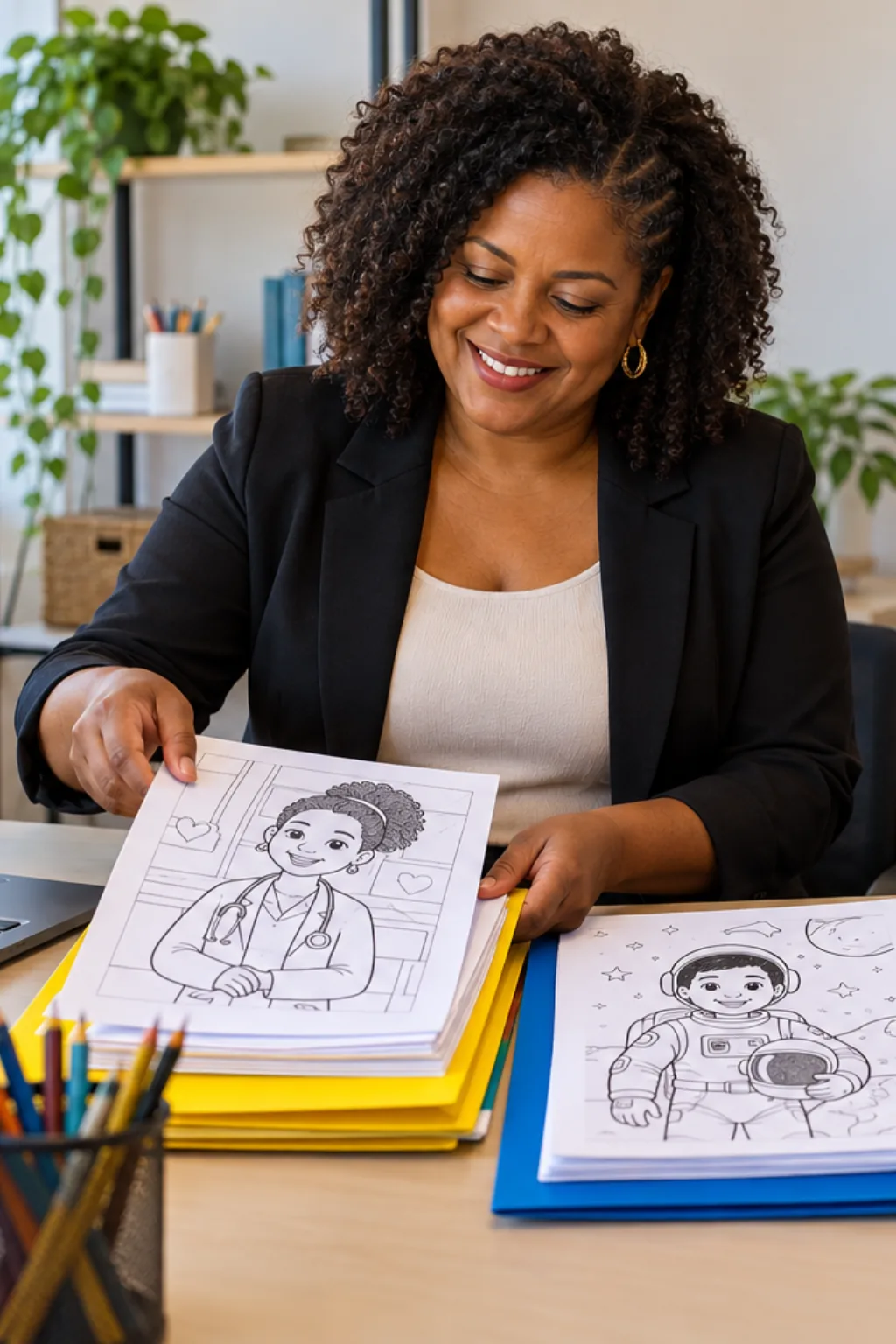 desenhos de pessoas negras para colorir — exemplo criado na Desenhos pra Colorir