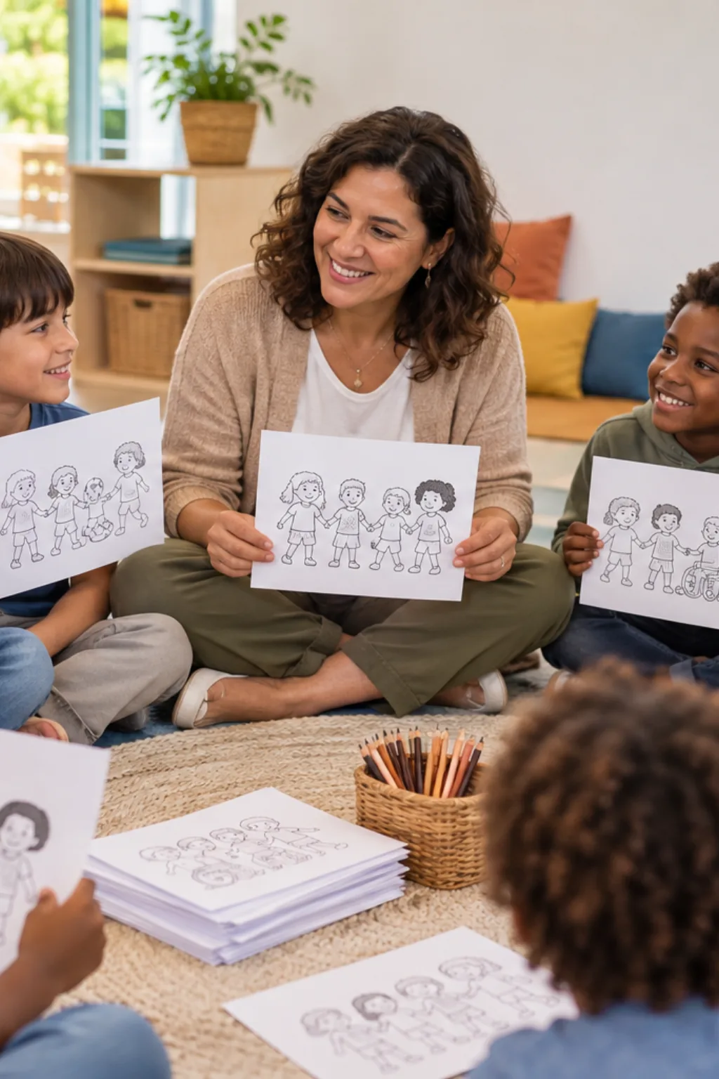 desenhos sobre racismo para colorir — exemplo criado na Desenhos pra Colorir