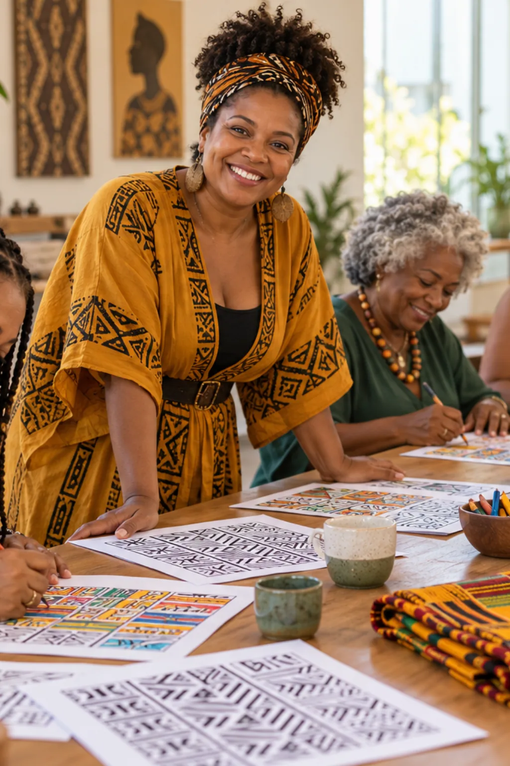 desenhos de tecidos africanos para colorir — exemplo criado na Desenhos pra Colorir