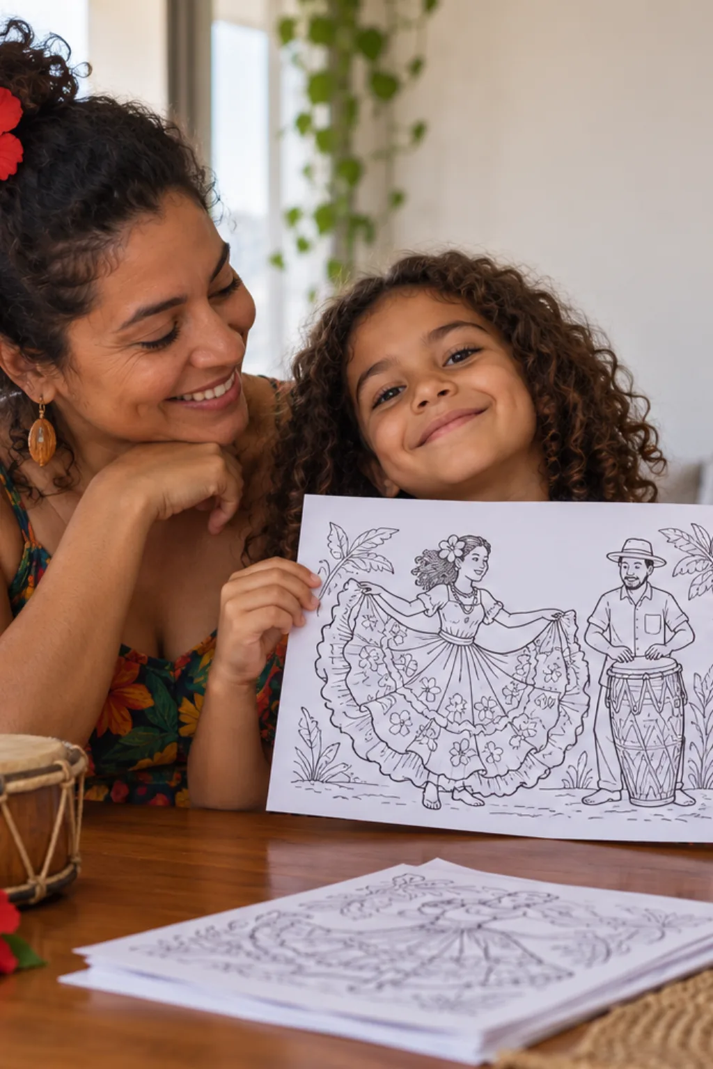 desenhos de carimbó para colorir — exemplo criado na Desenhos pra Colorir