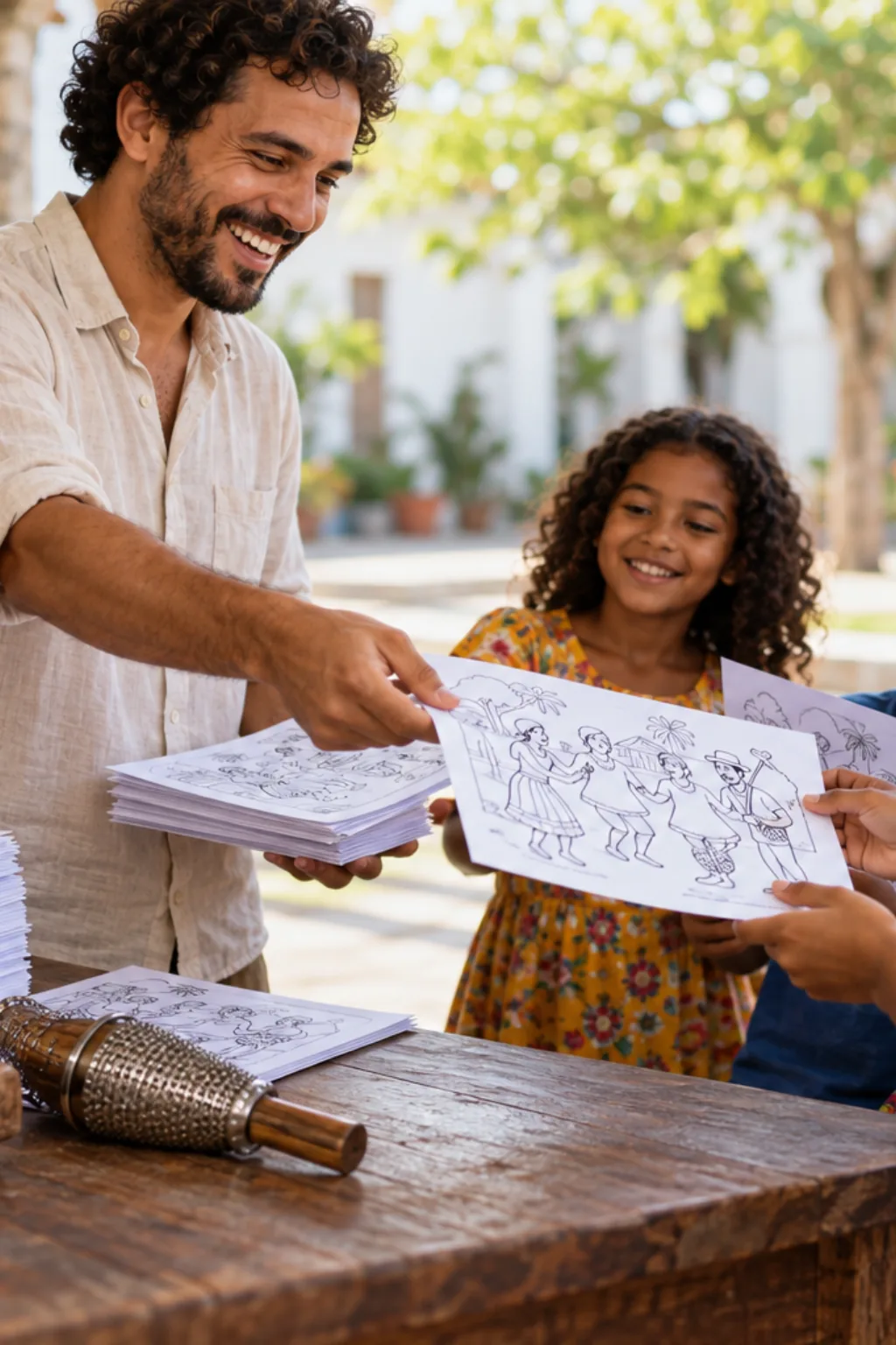 desenhos de coco de roda para colorir — exemplo criado na Desenhos pra Colorir