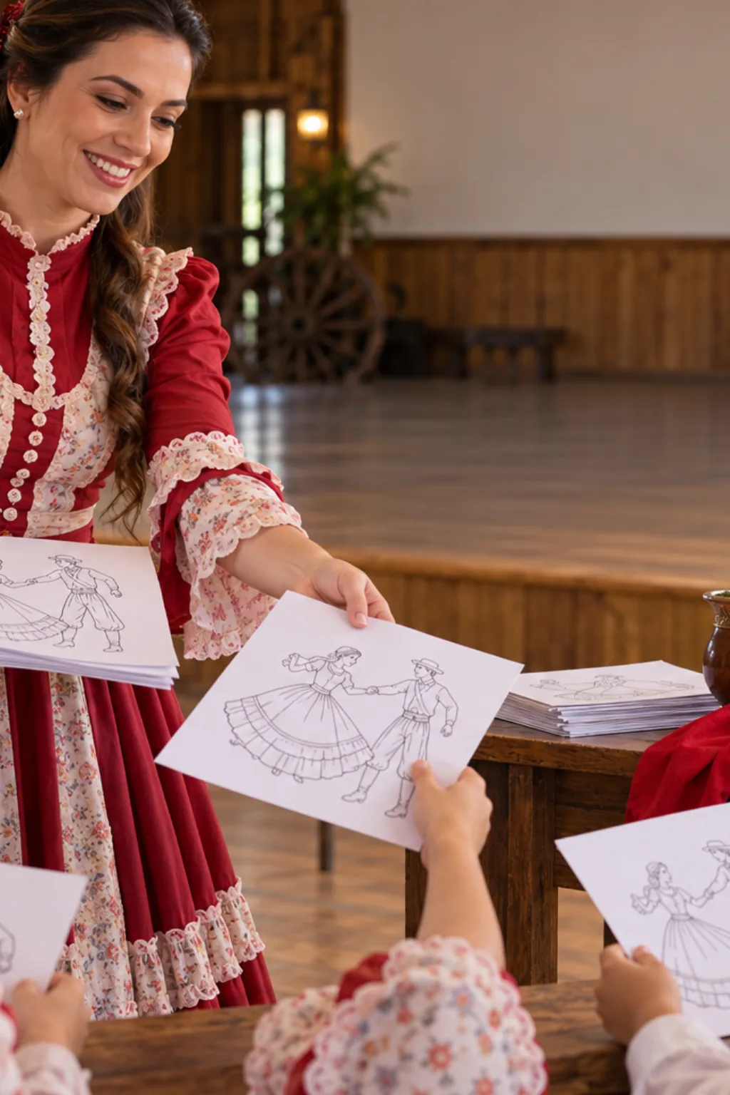 desenhos de dança gaúcha para colorir — exemplo criado na Desenhos pra Colorir