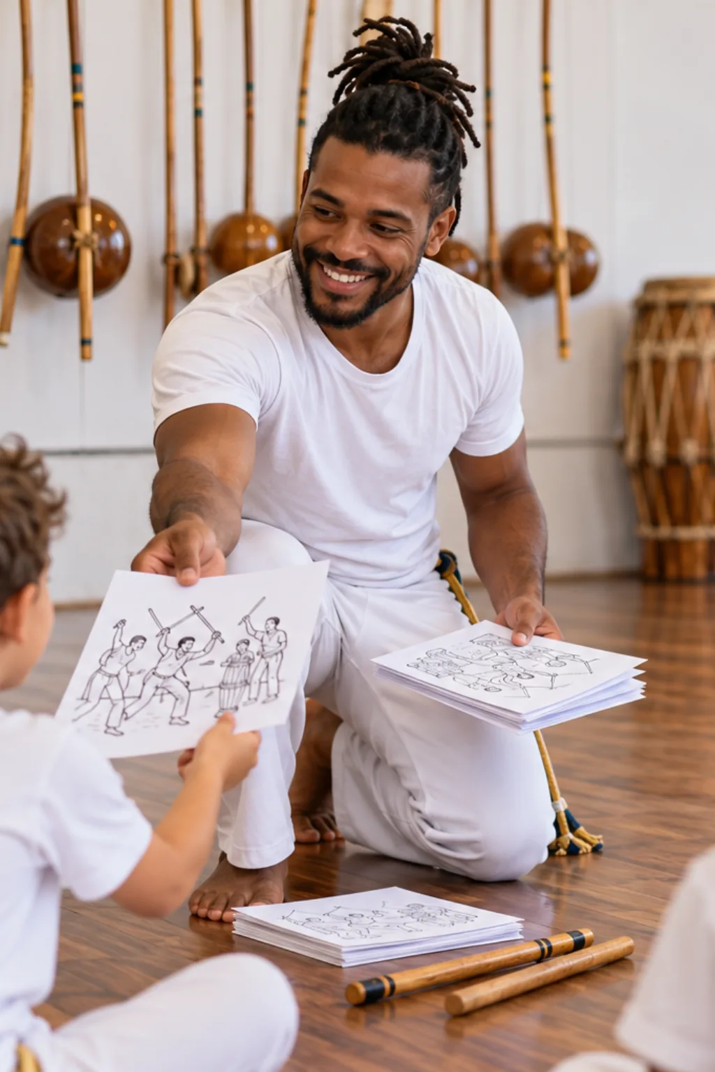 desenhos de maculelê para colorir — exemplo criado na Desenhos pra Colorir
