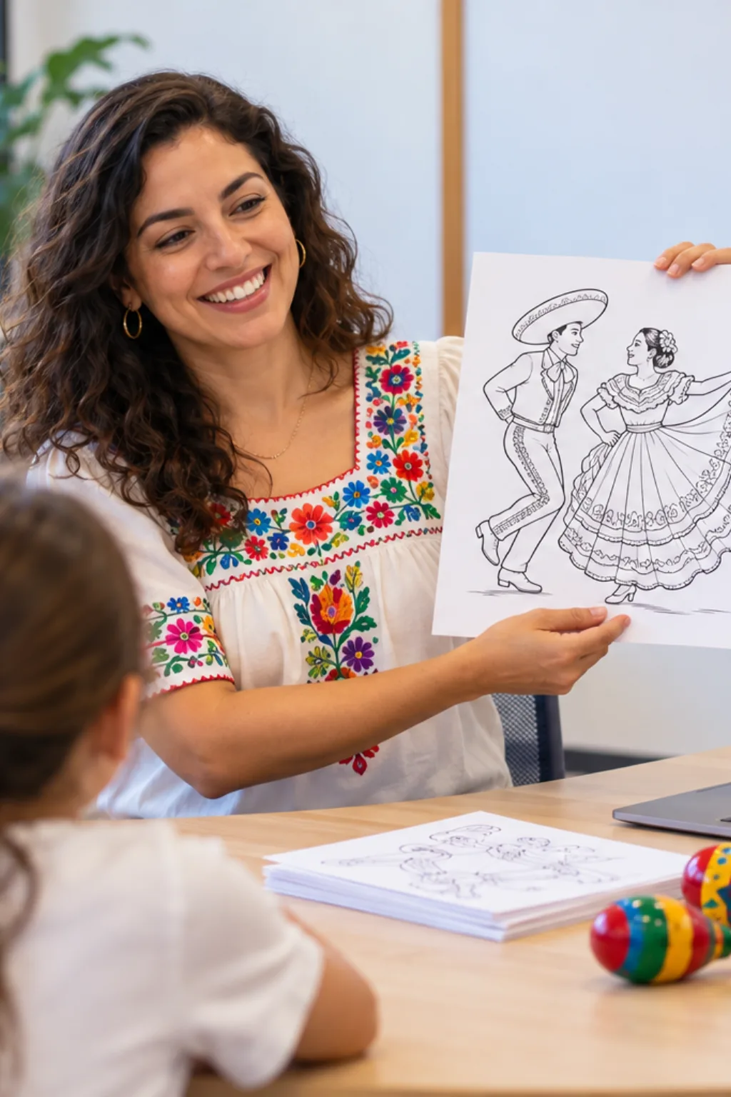 desenhos de dança mexicana para colorir — exemplo criado na Desenhos pra Colorir