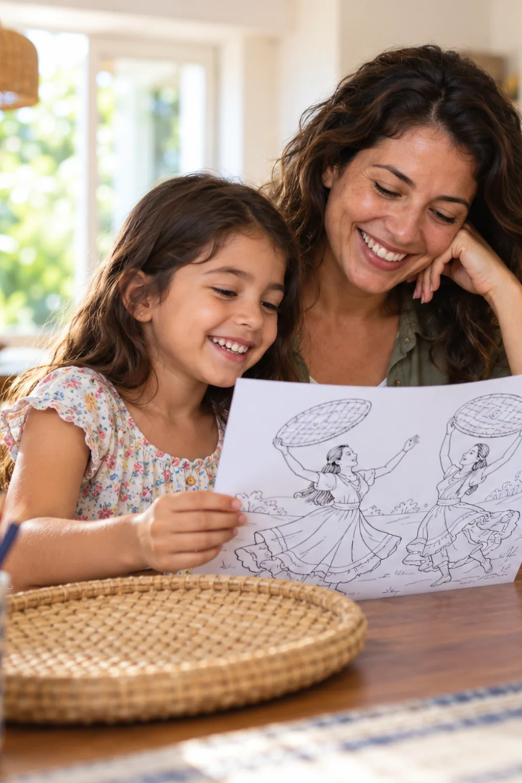 desenhos da dança da peneira para colorir — exemplo criado na Desenhos pra Colorir