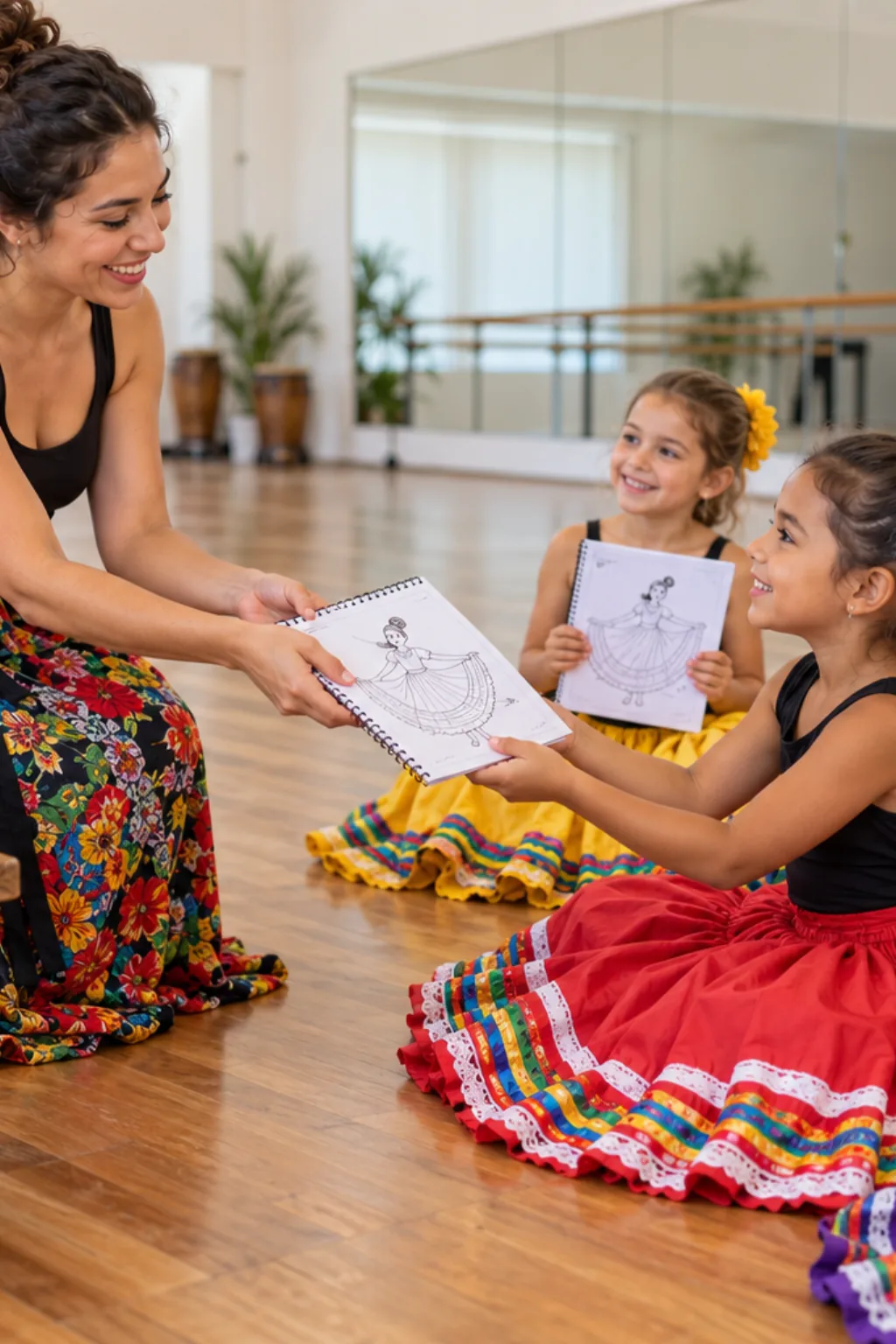 desenhos da dança da saia para colorir — exemplo criado na Desenhos pra Colorir