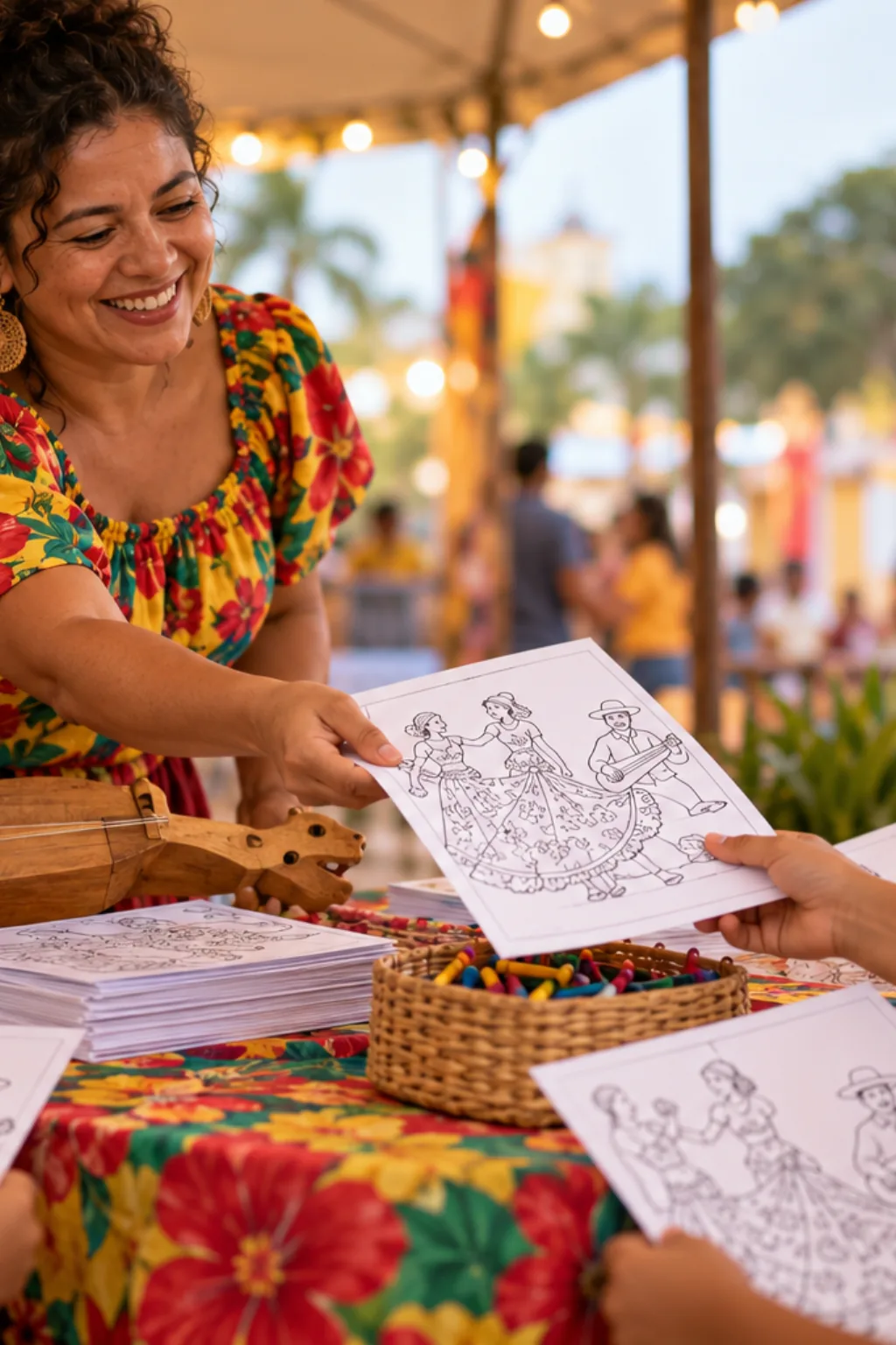 desenhos da dança do siriri para colorir — exemplo criado na Desenhos pra Colorir