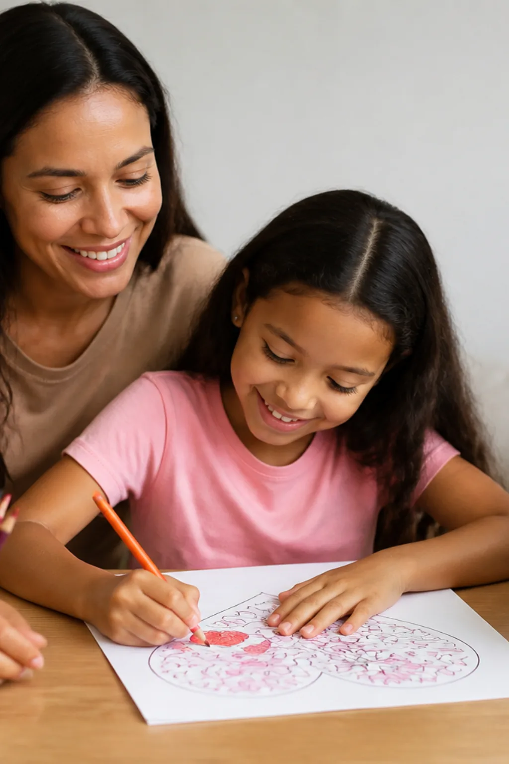 desenhos de coração para colorir no dia das mães — exemplo criado na Desenhos pra Colorir